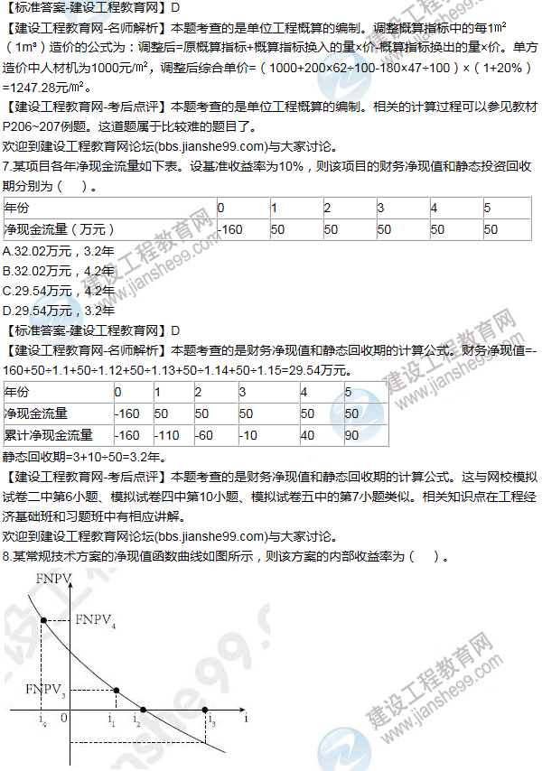 2015年一級建造師工程經濟試題及答案(1-10題)